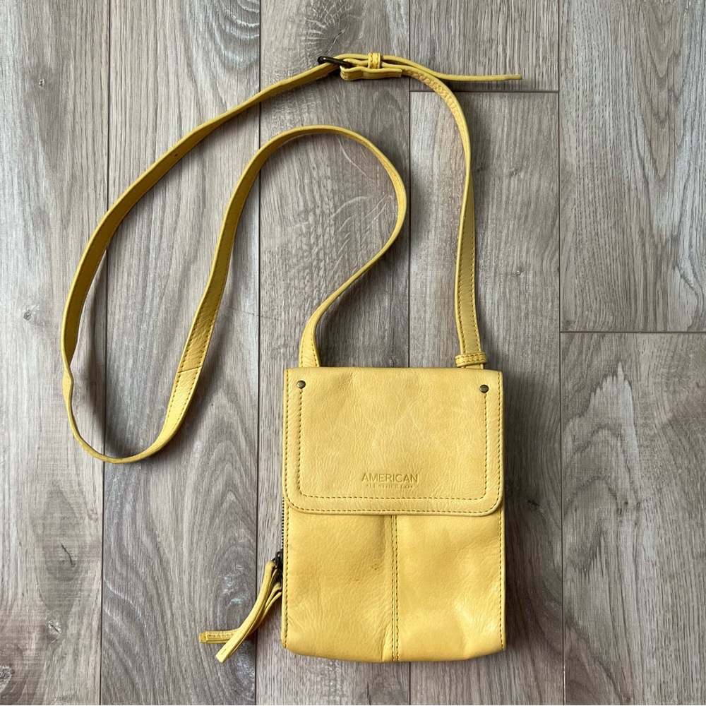 American Leather Co Crossbody yellow leather